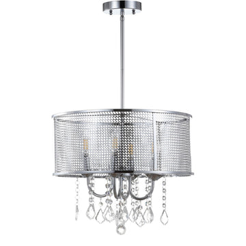 Avah Metal/Crystal Adjustable LED Drop Chandelier - JONATHAN Y
